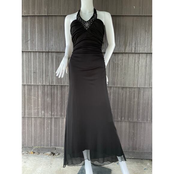 🔥NWT ($78) Trixxi Y2K Halter Diamond Accent Mermaid Dress Prom Evening Party S - Picture 3 of 16